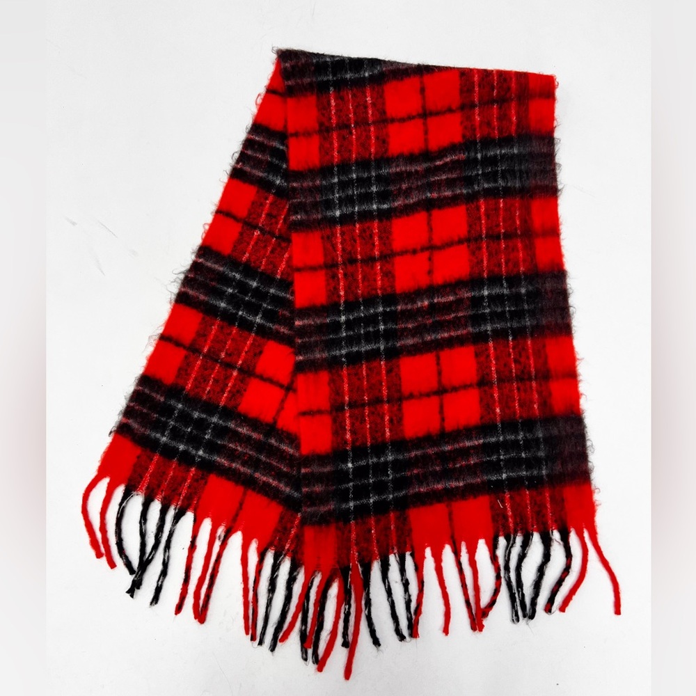 🔴 Free People XL Wool Red & Black Scarf 🔴